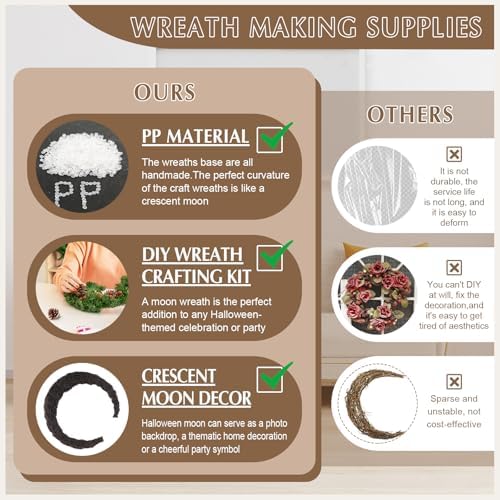 Temfmy Moon Wreath Front Door 14 Inch DIY Craft