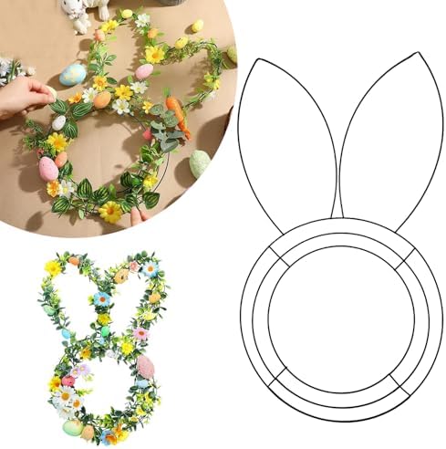 Goodliest 6 Pcs Easter Bunny Wreath Frame for DIY