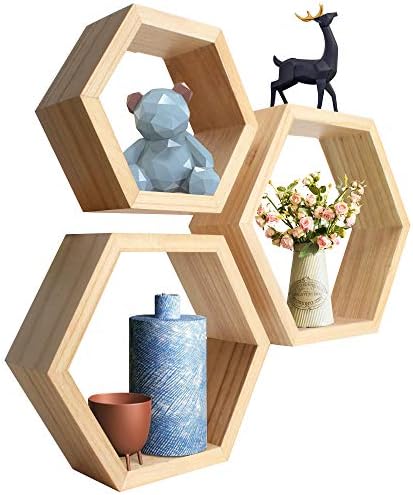 Onyx Home Hexagon Floating Shelves Set of 3