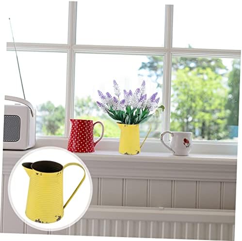 Vintage Iron Flower Pitcher Planter Rustic Metal Vase for Home and Garden Decor