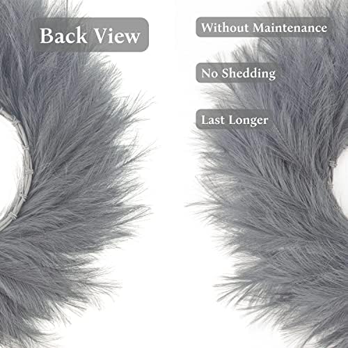 Perfnique 27 Inch Faux Pampas Grass Wreath for Front Door and Wall Decor