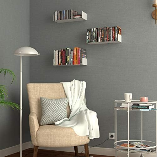 Wallniture Bali White Floating Shelves Set of 3