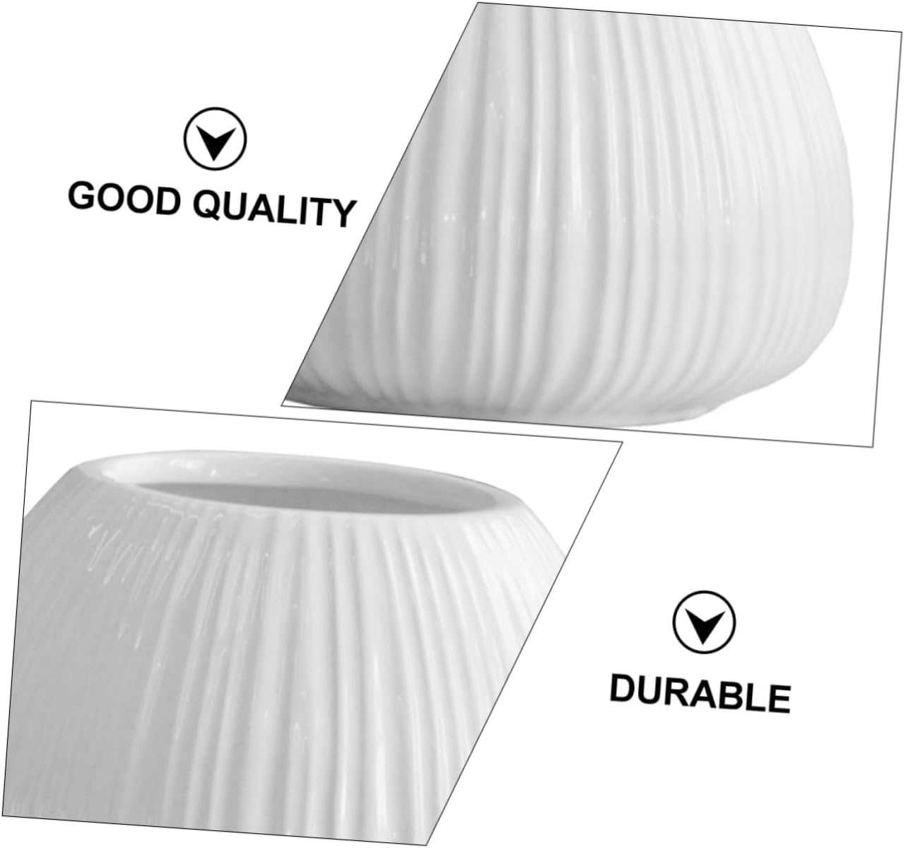Mipcase Ceramic Flower Vase with Vertical Stripes