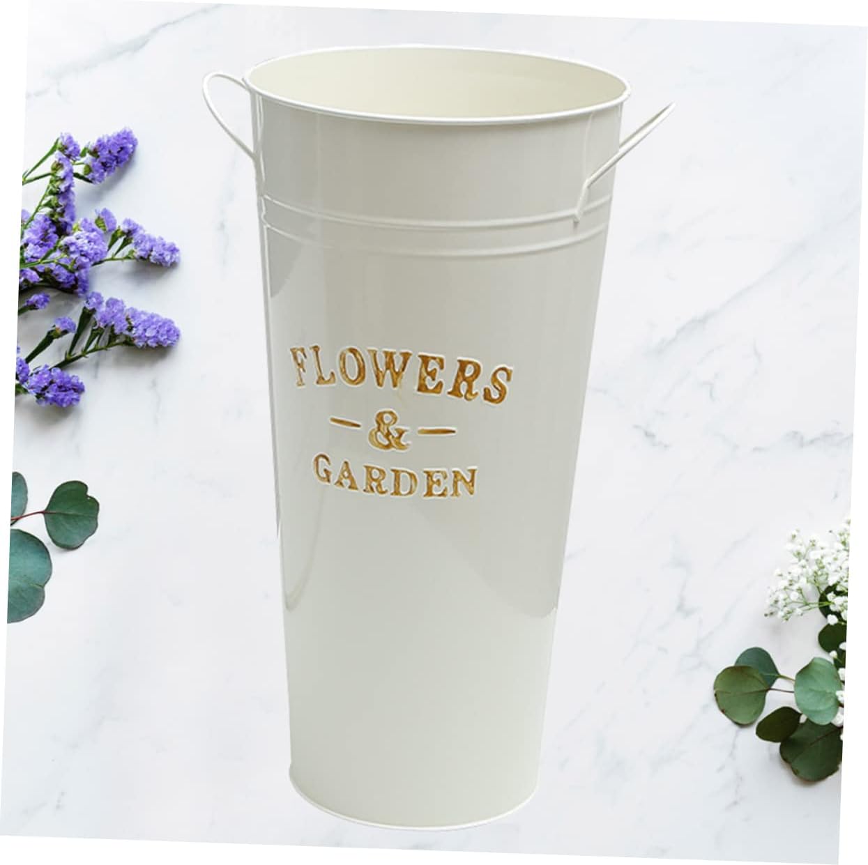 Retro Iron Flower Bucket Vase for Home Decor