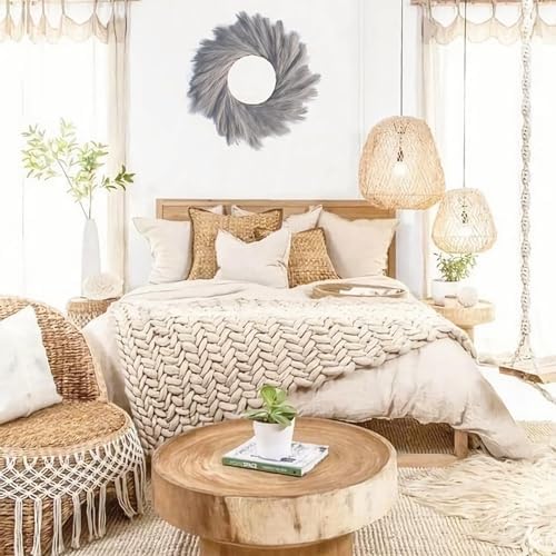 GUDAGUU 22 Inch Faux Pampas Wreath for Front Door