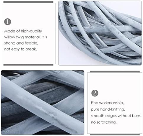 VOSAREA Willow Wreath Gray DIY Garland