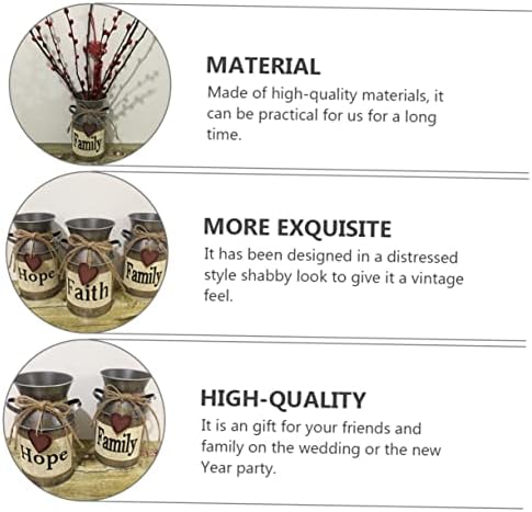 Balacoo Iron Flower Pot Handle Rustic Vintage Vase