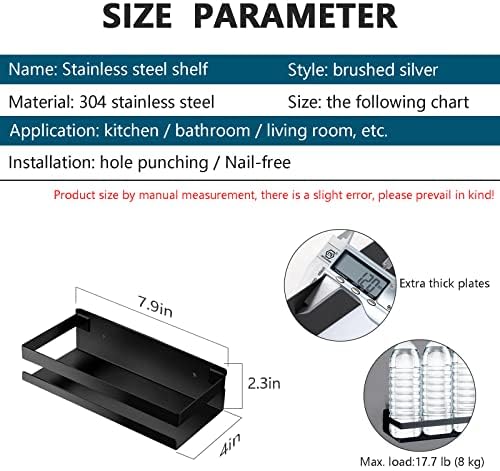 GEINIFAFA Rustproof Metal Floating Shelf 79 Inch Black