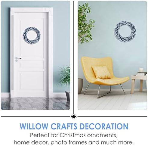 VOSAREA Willow Wreath Gray DIY Garland