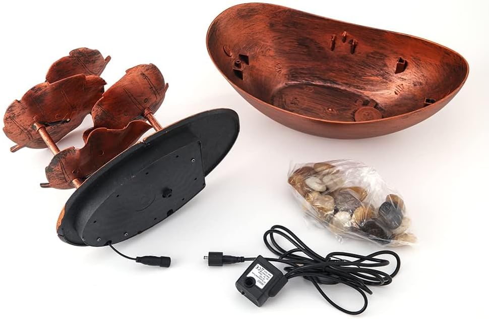 Creative Ingot Lotus Leaf Water Tabletop Fountain with LED Light
