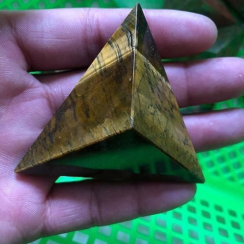 KatLin Natural Tiger Eye Stone Triangle Pyramid 2pcs Home Decor Healing Ornaments