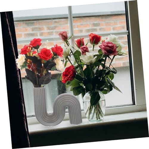 Cabilock Geometric Ceramic Vase for Home Decor and Centerpieces