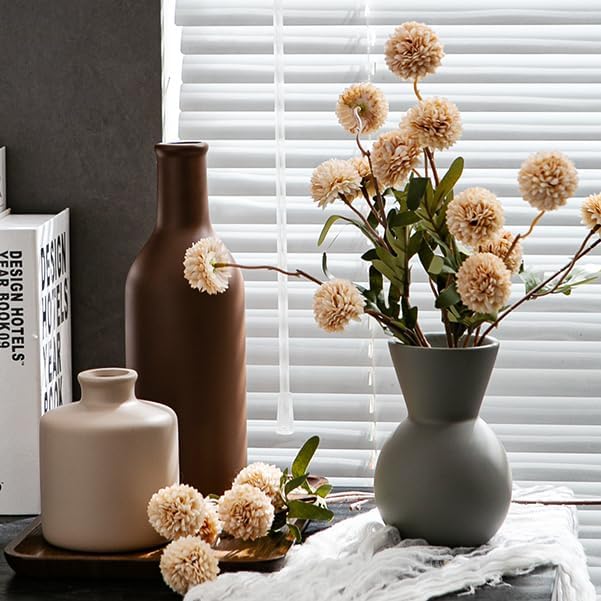 Modern Ceramic Flower Vase Set - 3 Pcs for Home Decor