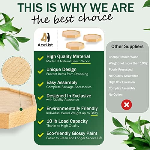 AceList Octagon Floating Shelves Set of 3