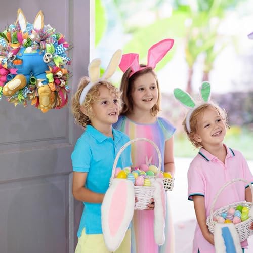 Easter Bunny Wreath Kit for Front Door Decorations