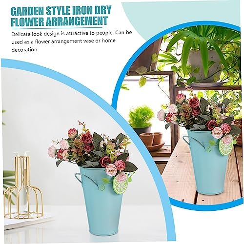 CIMAXIC 1pc Floral Vase Rustic Home Decor Iron Vase