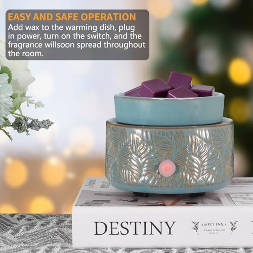Electric Wax Melt Warmer 4-in-1 Ceramic Scented Candle Decor for Home Office Bedroom