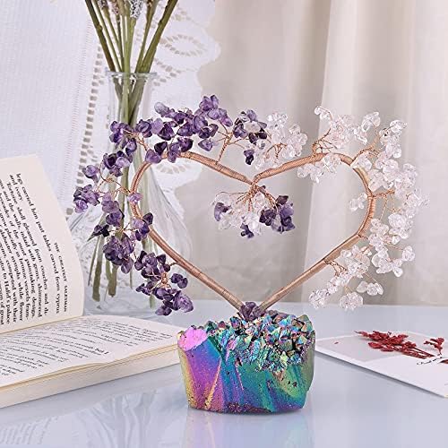 Rockcloud 2 Pcs Rainbow Titanium Coated Crystal Quartz Feng Shui Decoration