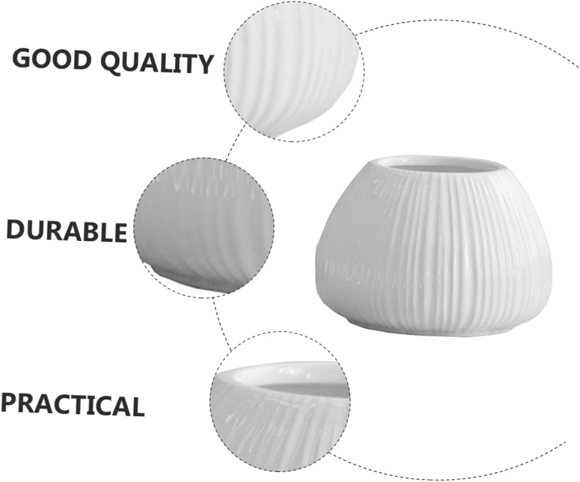 Mipcase Ceramic Flower Vase with Vertical Stripes