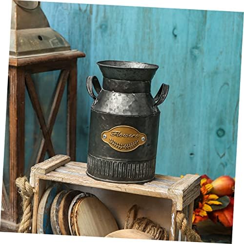 Milisten 2pcs Decorative Vintage Iron Flower Pots for Home and Office Use