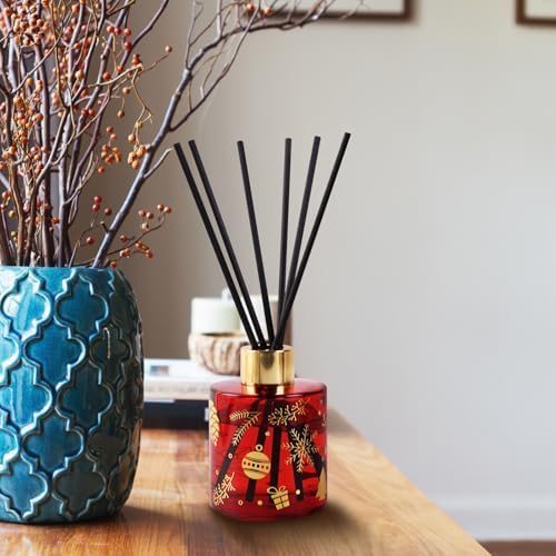 Brakula Holiday Reed Diffuser Set 8 Sticks with Christmas Jar Design