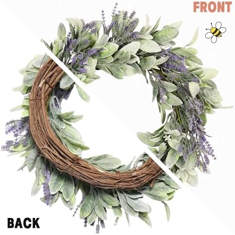 20 Inch Spring Lavender Wreath for Front Door