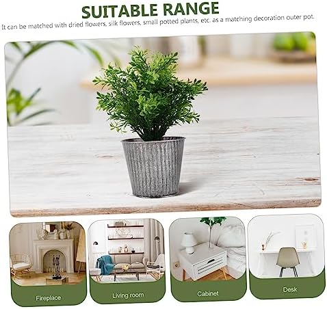 Happyyami Retro Iron Flower Bucket for Dried Flowers and Home Decor