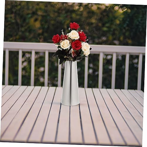 Happyyami Decorative Flower Vase Stainless Steel Tabletop Planter