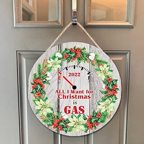 Farmhouse Front Door Hanger Christmas Wreath Door Sign 10x10 Wood Decor