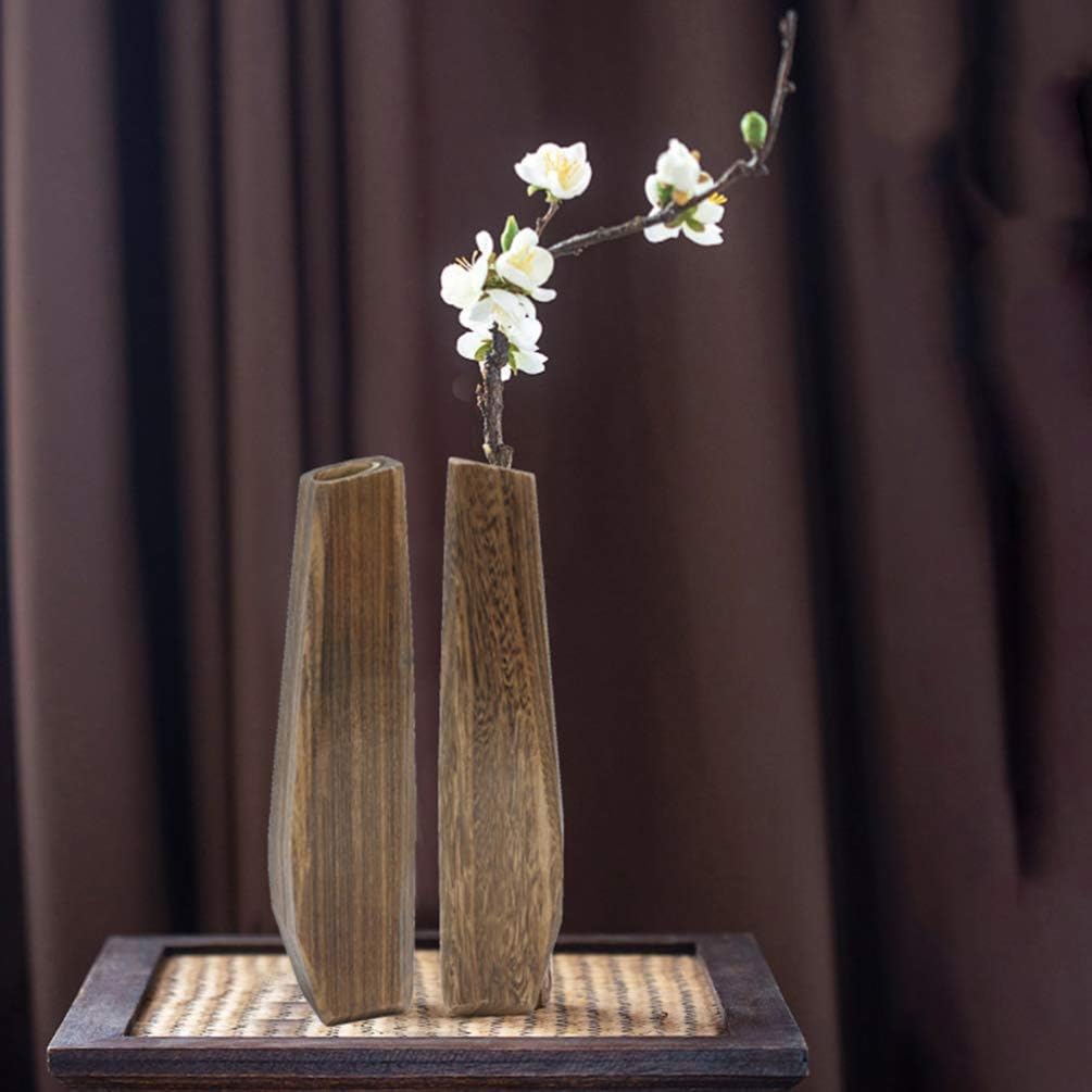 Wakauto Rustic Tall Oblong Wooden Vase