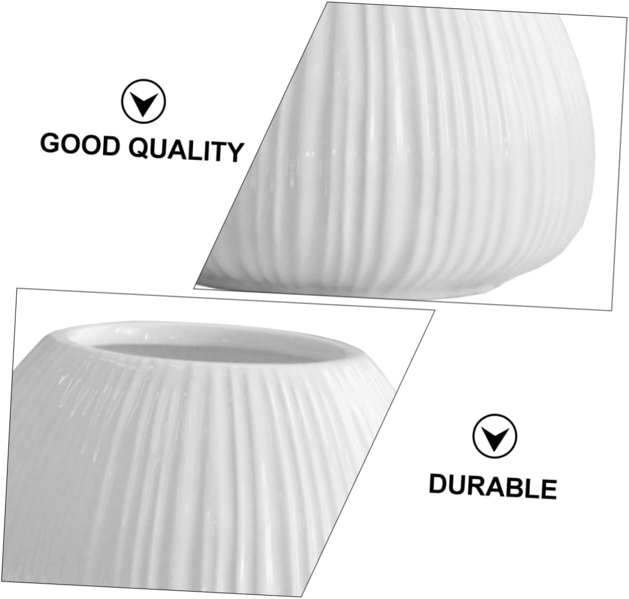 1pc Ceramic Vertical Stripe Flower Vase for Desktop Decor