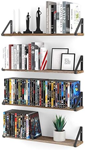 Wallniture Ponza Wood Floating Shelves Set of 4