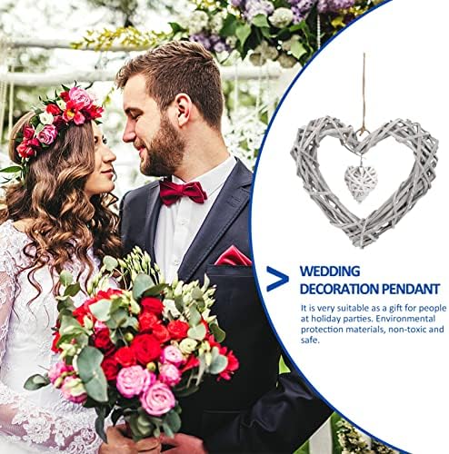 3 Pcs White Lace Pendant Twigs Wreath Heart Garland Photo Frame