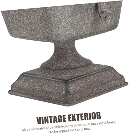 VICASKY Vintage Iron Flower Pot Grey