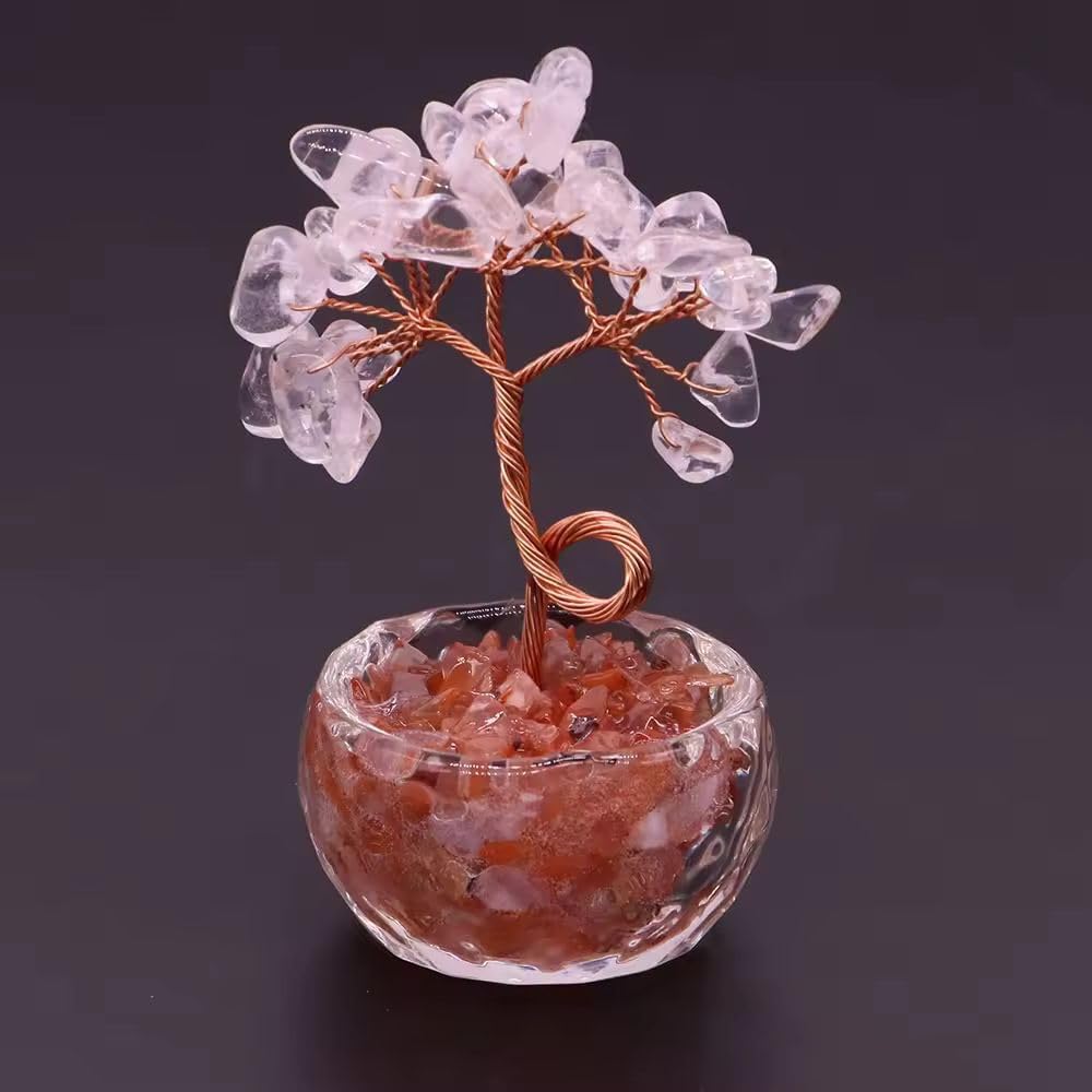75mm Natural Crystal Money Tree with Citrine Amethyst Quartz