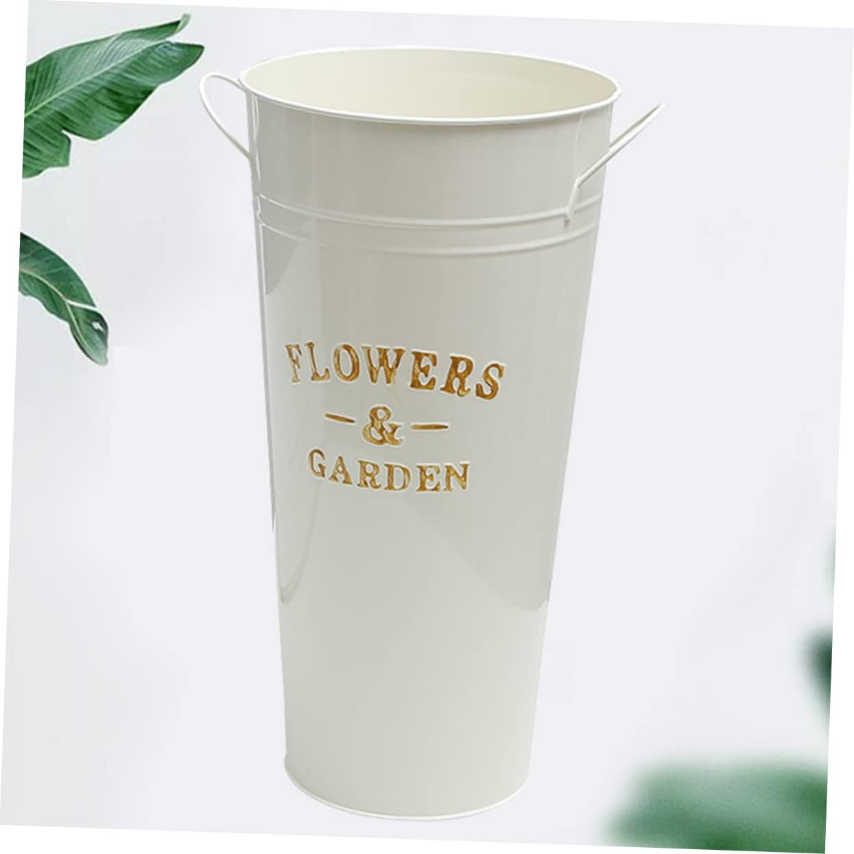 POPETPOP Retro Iron Bucket Flower Vase for Home Decor