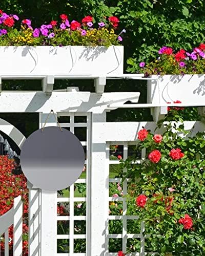 Welcome Sign for Front Door Ombre Grey Round Wooden Hanging Housewarming Decor