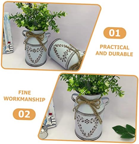 VOSAREA Vintage Metal Flower Vase for Home Decor