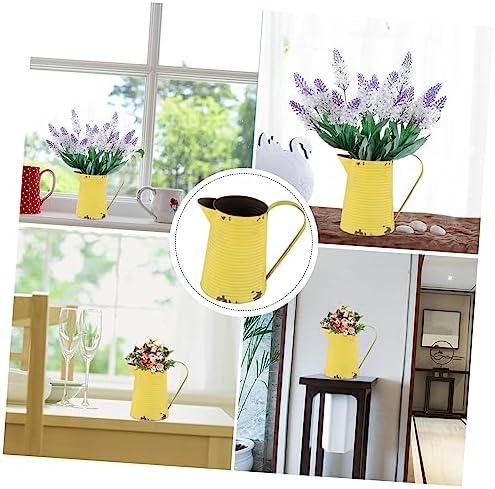 Balacoo Vintage Iron Flower Vase Rustic Metal Pitcher Pot for Home Decor