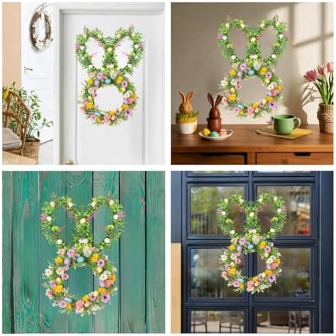 6 Pcs Bunny Wreath Frame for Easter DIY Indoor Outdoor Decor