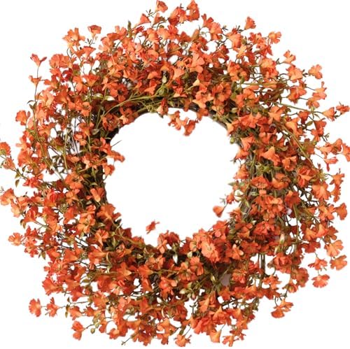 Fall Orange Forsythia Door Wreath 22 Inch Autumn Decor
