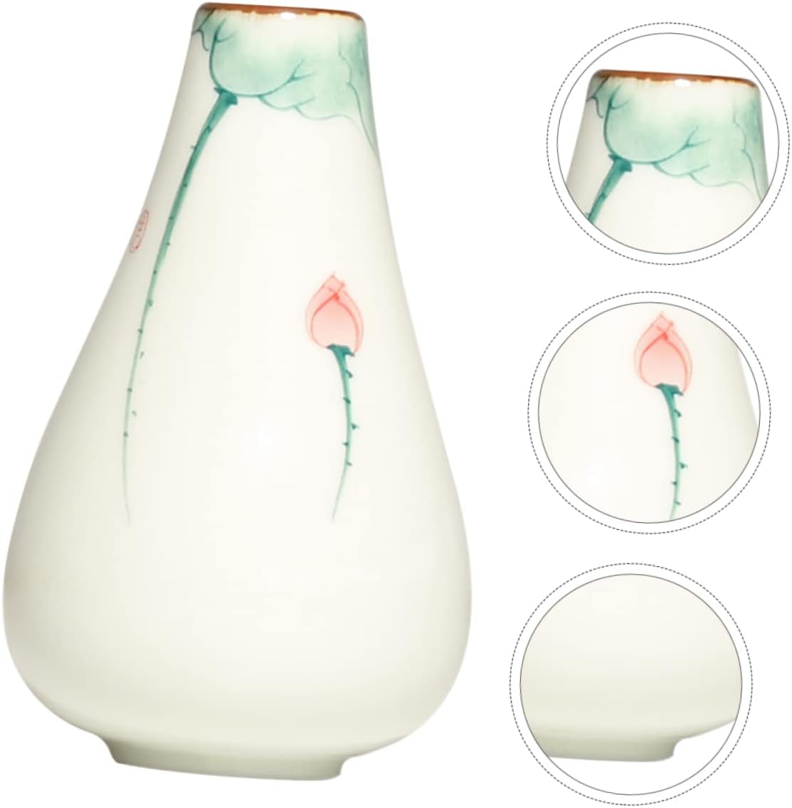 MERRYHAPY Hand Painted Lotus Vase Ceramic Decor