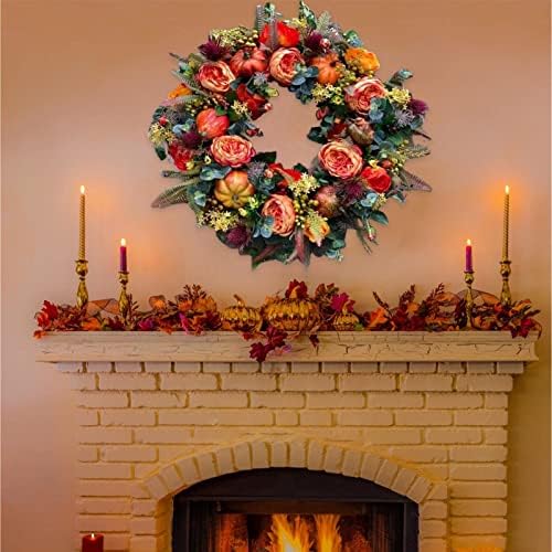 Fall Peony Door Wreath for Farmhouse Decor and Festivals