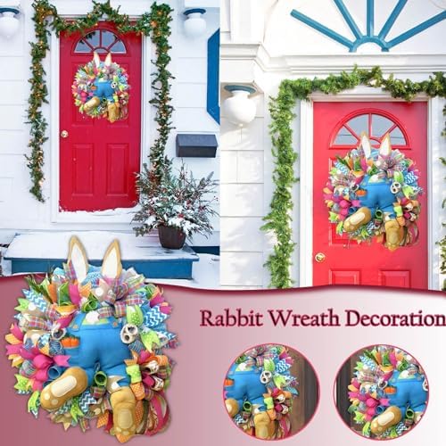 Easter Bunny Wreath Kit for Front Door Decorations