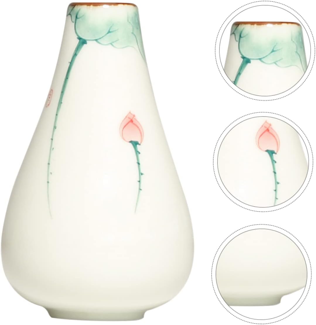Simple Lotus Ceramic Vase for Home Decor and Flower Arrangement