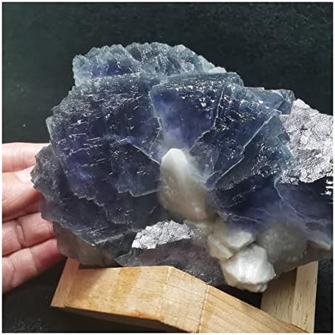 FIDEMM Natural Crystal Rough Purple Blue Fluorite and Quartz Mineral Specimen