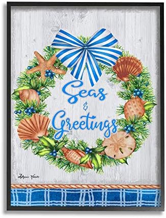 Stupell Industries Nautical Holiday Wreath Wall Art