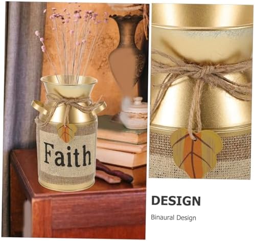 Toyvian Vintage Rustic Metal Flower Vase for Home Decor