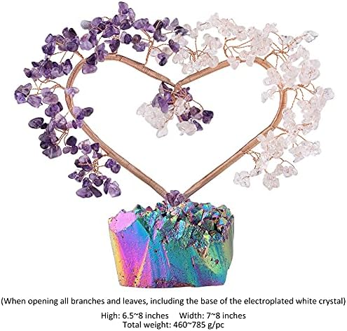 Rockcloud 2 Pcs Rainbow Titanium Coated Crystal Quartz Feng Shui Decoration