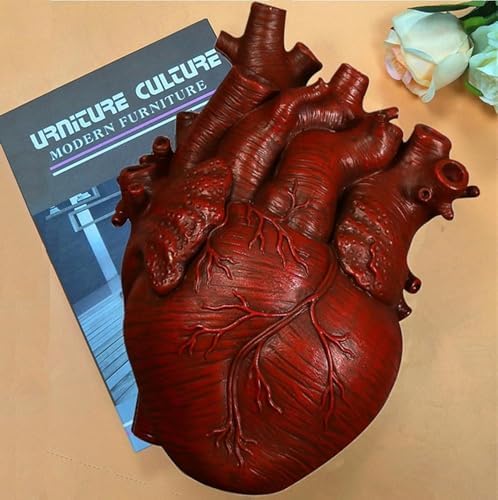 Heart Vase Gothic Anatomical Resin Desktop Decor